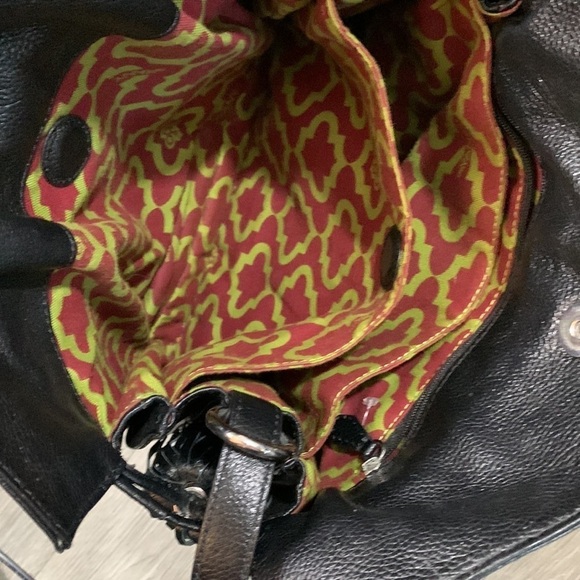 OrYANY Black Leather Large Many Pockets Crossbody Handbag Two Tassels - Picture 13 of 16